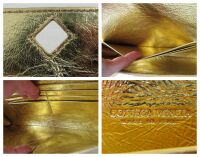 Bottega Veneta Andiamo Clutch in Metallic Gold Intrecciato