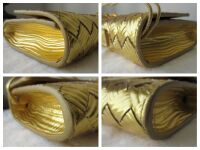 Bottega Veneta Andiamo Clutch in Metallic Gold Intrecciato
