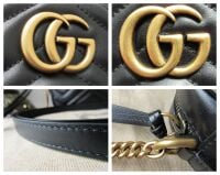 Gucci GG Marmont Mini Camera Bag in Black Matelassé Quilted Calfskin