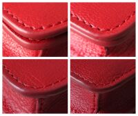 Mulberry Bow Shoulder Clutch Wallet on Chain in Bright Red Shiny Goat Leath