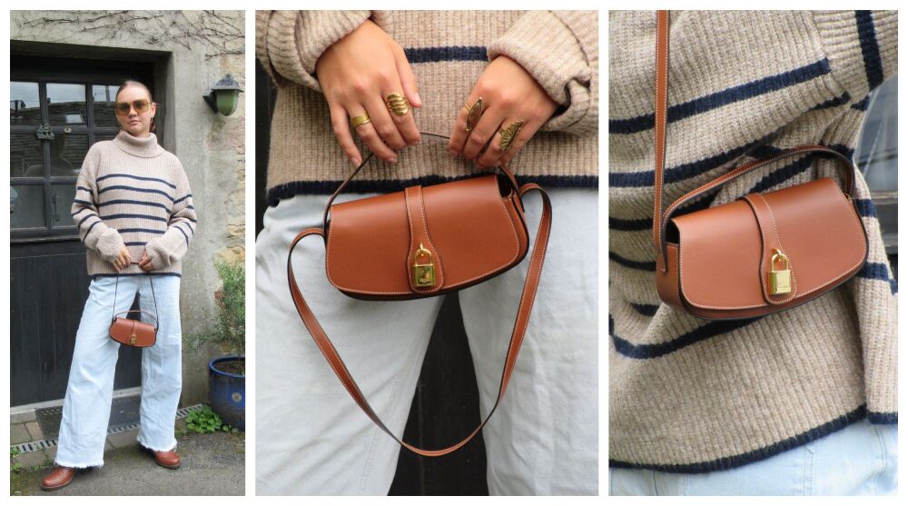 Celine Tabou Clutch on Strap in Smooth Tan Calfskin