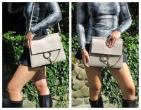 Chlo&Atilde;&copy; Faye Medium Shoulder Bag in Motty Grey Calfskin & Suede