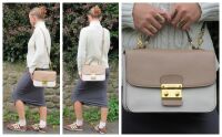 Miu Miu Madras Bicolore Top Handle Shoulder Satchel in Crema & Cipra Nude B
