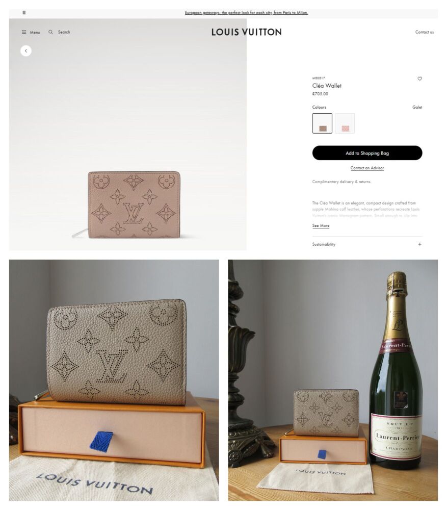 Louis Vuitton Cl&eacute;a Compact Wallet in Galet Mahina