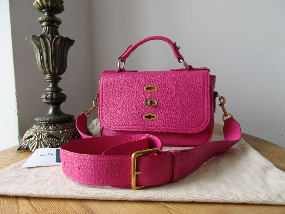 Mulberry Small Bryn Satchel in Mulberry Pink Heavy Grain Leather