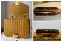 C&Atilde;&copy;line Small C Bag in Ochre Quilted Calfskin