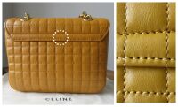 C&Atilde;&copy;line Small C Bag in Ochre Quilted Calfskin