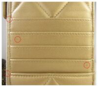 Chanel CC Flat Phone Case Wallet Zip Pouch in Metallic Champagne Gold Lambs