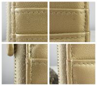 Chanel CC Flat Phone Case Wallet Zip Pouch in Metallic Champagne Gold Lambs
