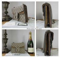 Gucci Dionysus Flap Mini Bag in GG Ebony Beige Supreme