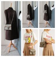 Gucci Dionysus Flap Mini Bag in GG Ebony Beige Supreme