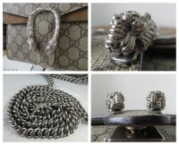 Gucci Dionysus Flap Mini Bag in GG Ebony Beige Supreme