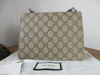 Gucci Dionysus Flap Mini Bag in GG Ebony Beige Supreme