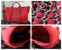 Chanel Large Deauville Tote in Sparkle Red Boucle Chenille Tweed