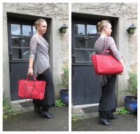 Chanel Large Deauville Tote in Sparkle Red Boucle Chenille Tweed