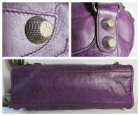 Balenciaga City in Raisin Purple with Giant 21 Silver Hardware