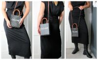 Celine Mini Vertical Cabas Two Way Tote Bag in Triomphe Canvas & Calfskin