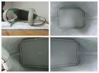Herm&Atilde;&uml;s Picotin Lock 18 in Eclat Gris Neve Clemence & Vert Comics Swift with