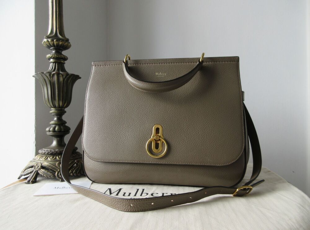 Mulberry Large Amberley Satchel in Clay Small Classic Grain