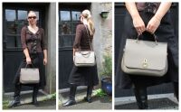 Mulberry Large Amberley Satchel in Clay Small Classic Grain