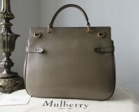 Mulberry Large Amberley Satchel in Clay Small Classic Grain