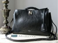 Mulberry Large Iris in Black High Shine Calf