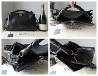 Mulberry Large Iris in Black High Shine Calf