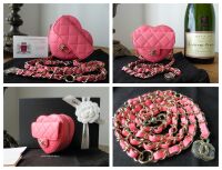 Chanel CC in Love 22 Runway Mini Heart Belt Bag in Pink Lambskin with Champ