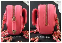Chanel CC in Love 22 Runway Mini Heart Belt Bag in Pink Lambskin with Champ