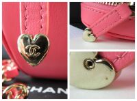 Chanel CC in Love 22 Runway Mini Heart Belt Bag in Pink Lambskin with Champ