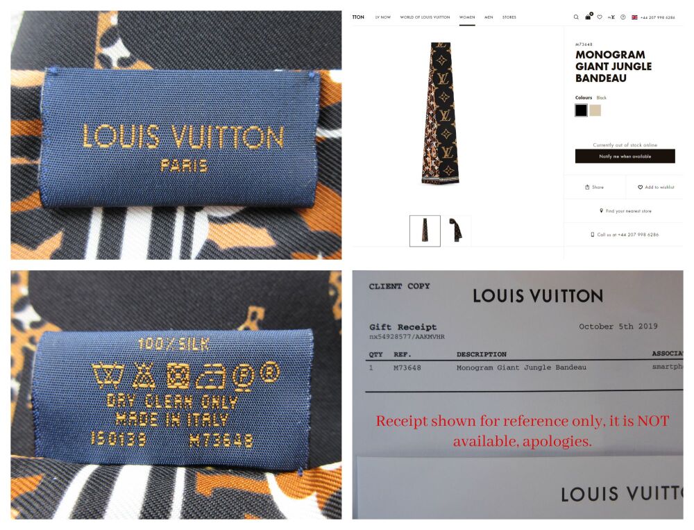 Louis Vuitton Silk Bandeau in Giant Jungle Monogram Noir