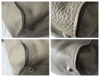Prada Shoulder Tote in Argilla Grey Vitello Diano Calfskin with Silver Hard