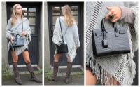 Saint Laurent Sac Du Jour Nano  in Black Crocodile Embossed Leather
