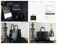 Saint Laurent Sac Du Jour Nano  in Black Crocodile Embossed Leather