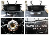 Saint Laurent Sac Du Jour Nano  in Black Crocodile Embossed Leather