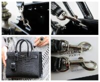 Saint Laurent Sac Du Jour Nano  in Black Crocodile Embossed Leather