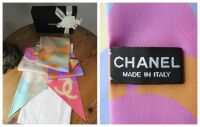 Chanel 'New Rosa' Pink Flowers Maxi Silk Twilly