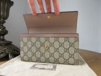 Gucci Petit Marmont Bicolore Continental Flap Wallet in GG Supreme & Calfsk