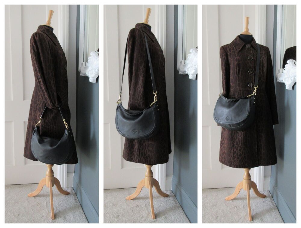 Mulberry Effie Satchel in Black Spongy Pebbled Leather