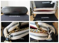 Chanel Mini Gabrielle Twin Zipped Pochette Shoulder Messenger Clutch in Bic