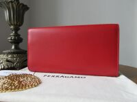 Salvatore Ferragamo Liberty Double Gancini Shoulder Clutch on Chain in Lips