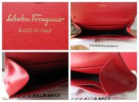 Salvatore Ferragamo Liberty Double Gancini Shoulder Clutch on Chain in Lips