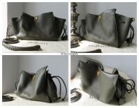 Mulberry Large Iris in Dark Palm Heavy Grain with Golden Brass Hardware