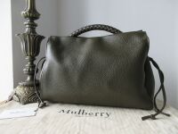 Mulberry Large Iris in Dark Palm Heavy Grain with Golden Brass Hardware