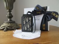 Dior Luggage Tag Bag Charm in Blue Oblique Jacquard Embroidered Monogram