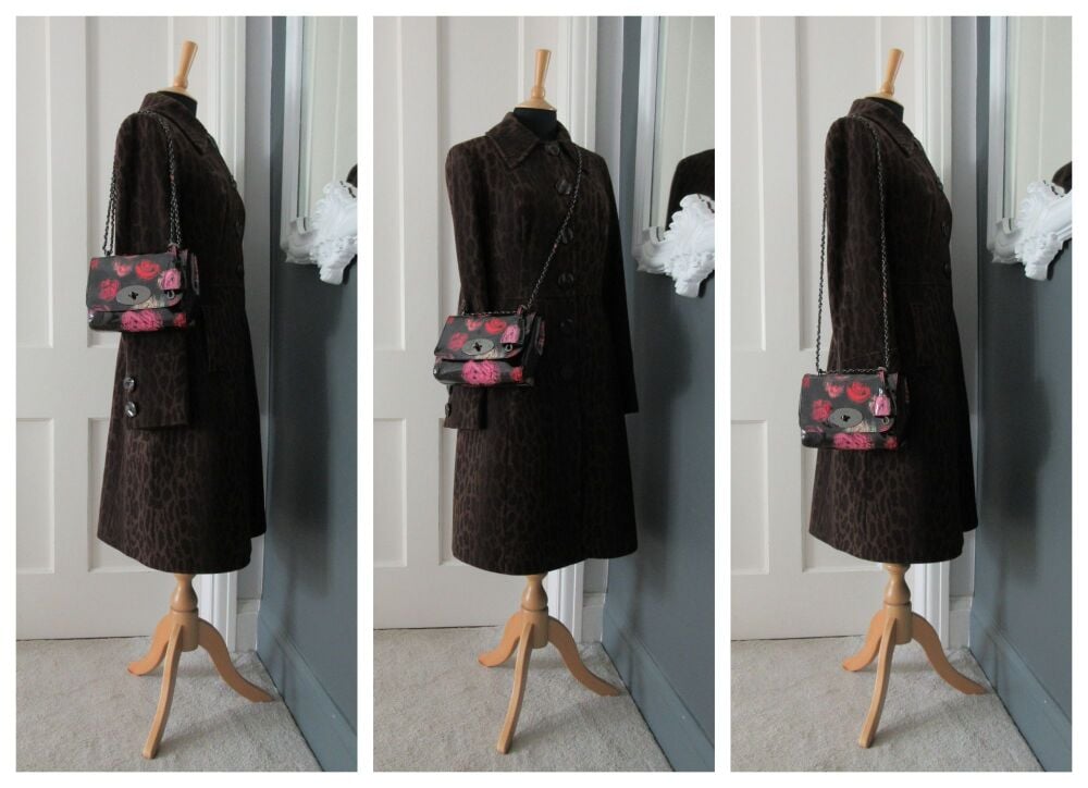Mulberry Lily in Scribbly Dark Floral Patent Leather