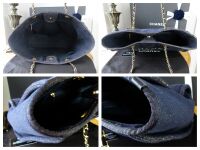 Chanel Small Deauville Tote in Navy Blue Glitter