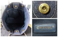 Chanel Small Deauville Tote in Navy Blue Glitter