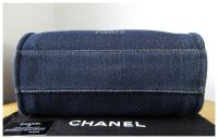 Chanel Small Deauville Tote in Navy Blue Glitter