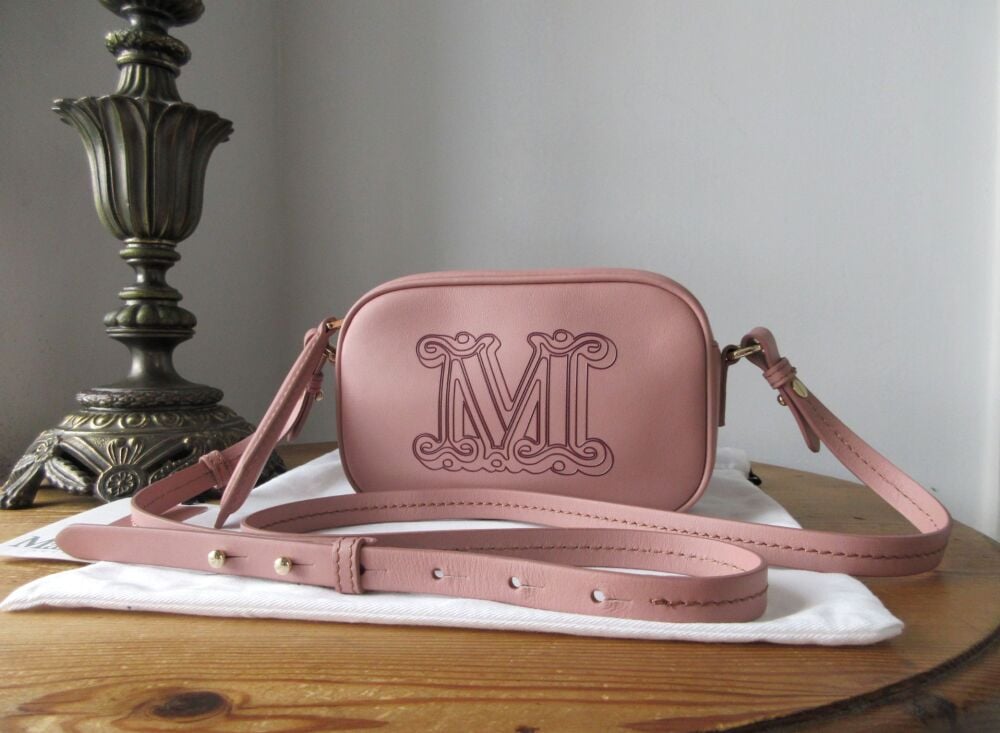 Max Mara Elsa Small Crossbody Camera Bag in Powder Pink Calfskin